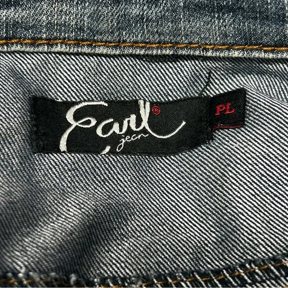 Y2K Earl Jeans Blue Denim Jacket with Rhinestone Buttons - Picture 10 of 12
